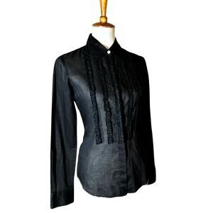 Vintage Early 2000s Theory Fitted Cotton Blouse Size S